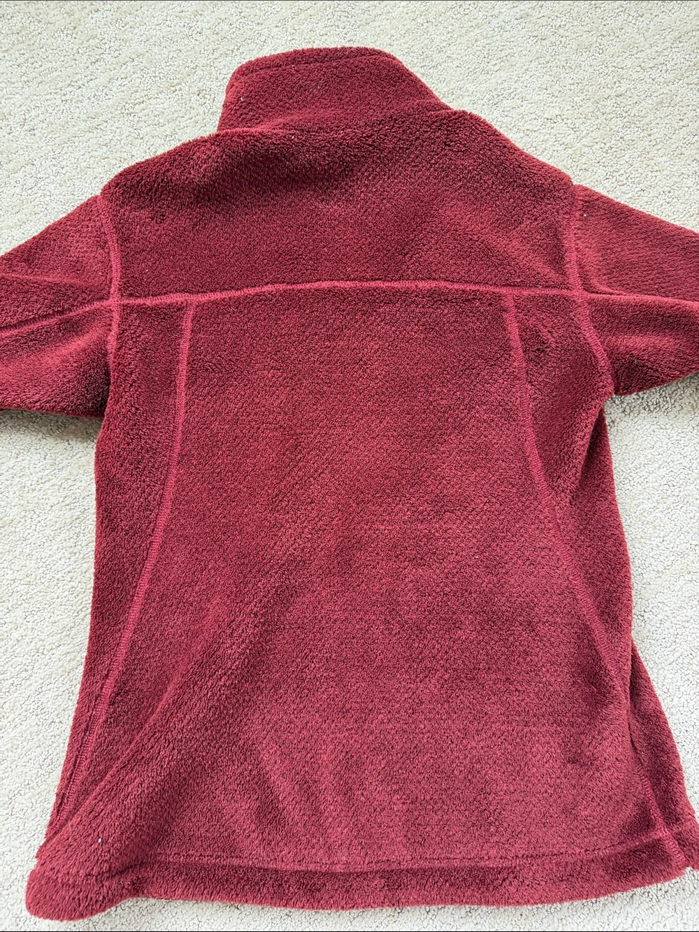 Patagonia Women’s Burgundy Zip-Front Fleece Pullover - Picture 5 of 6